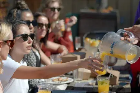 Image of people enjoying Mimosas at the Ramp Restaurant