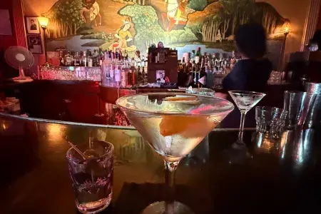 A martini awaits at the unique Zam Zam in San Francisco's Haight-Ashbury.