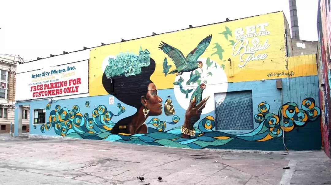 Mural by Serge Gay Jnr at Polk Street and Larkin Street