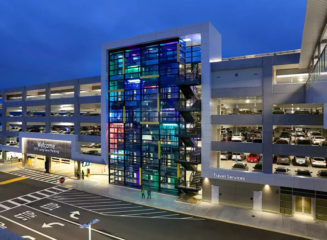 Coding, a light art installation, at San Francisco International Airport