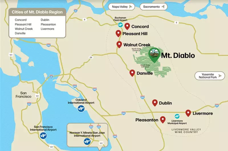 Map of the Mt. Diablo Region