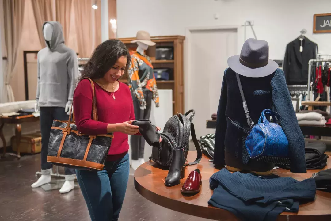 A woman shops in a San Francisco boutique.