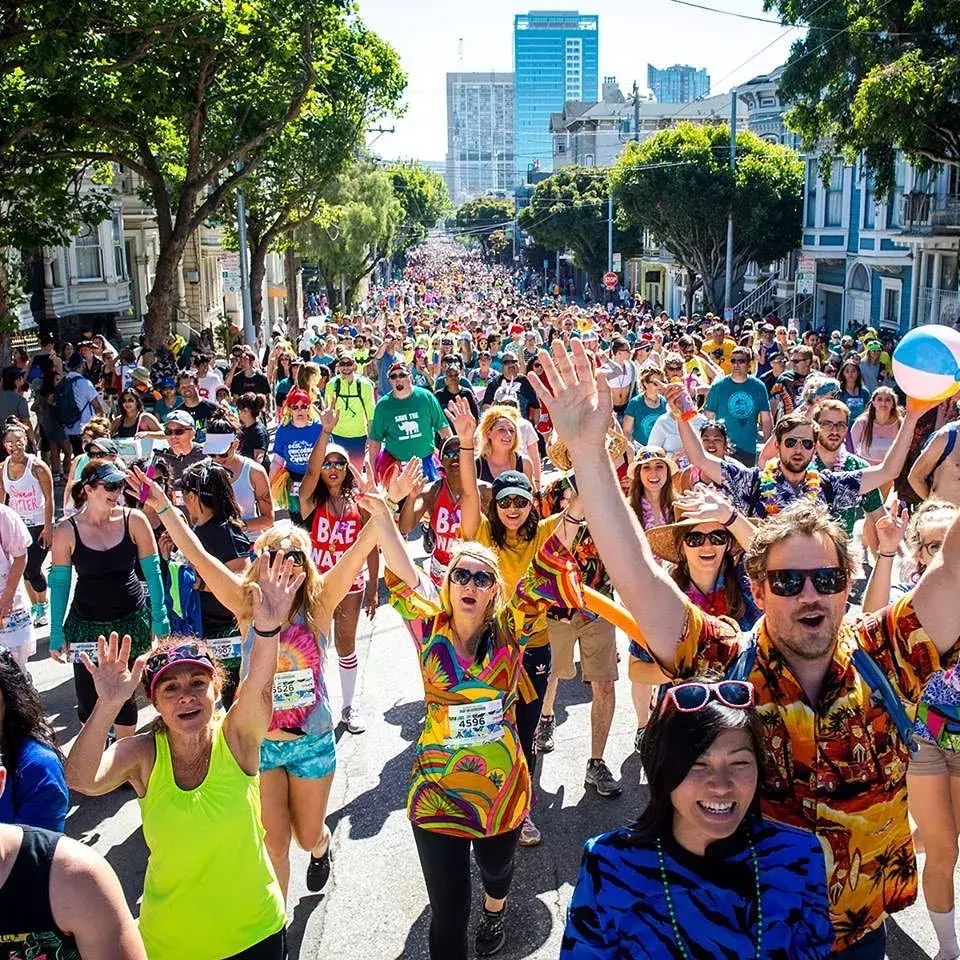 Runners participate in San Francisco's Bay to Breakers.