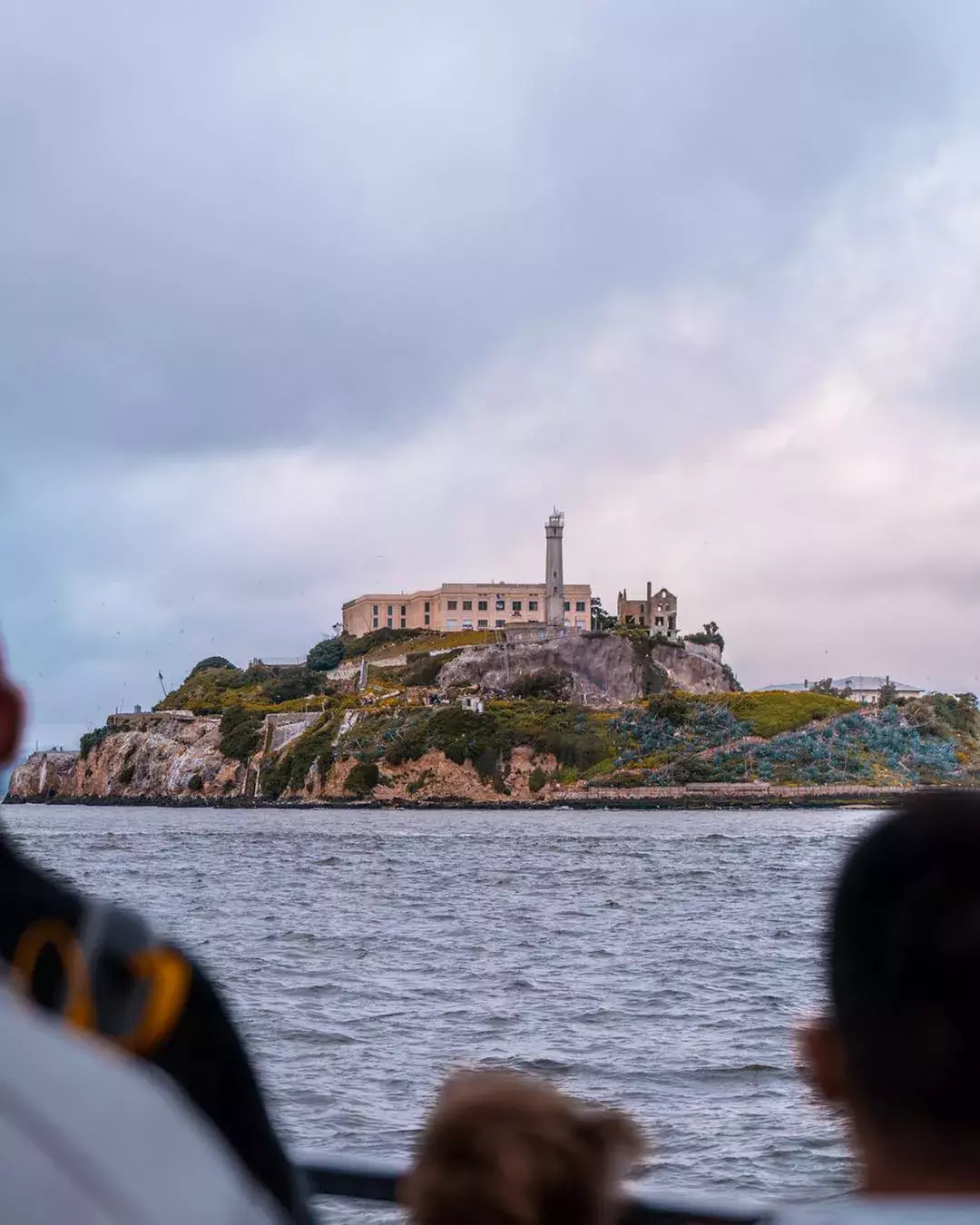 Group looking at Alcatraz island from ferry