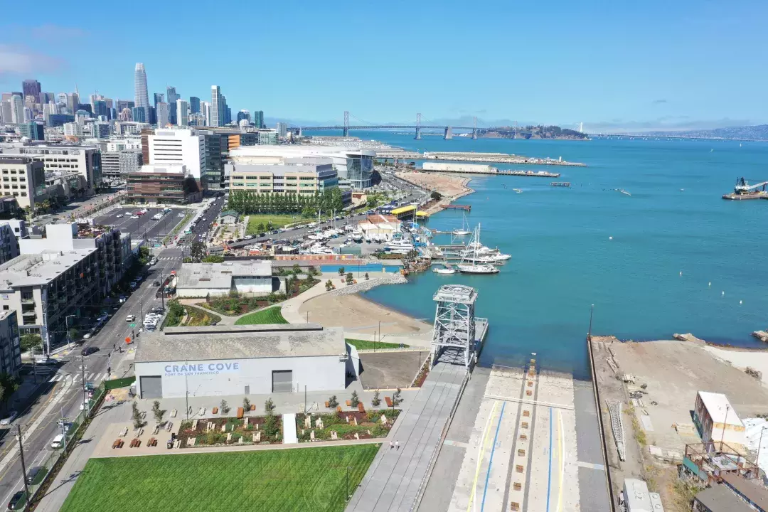 Overhead image of crane cove park