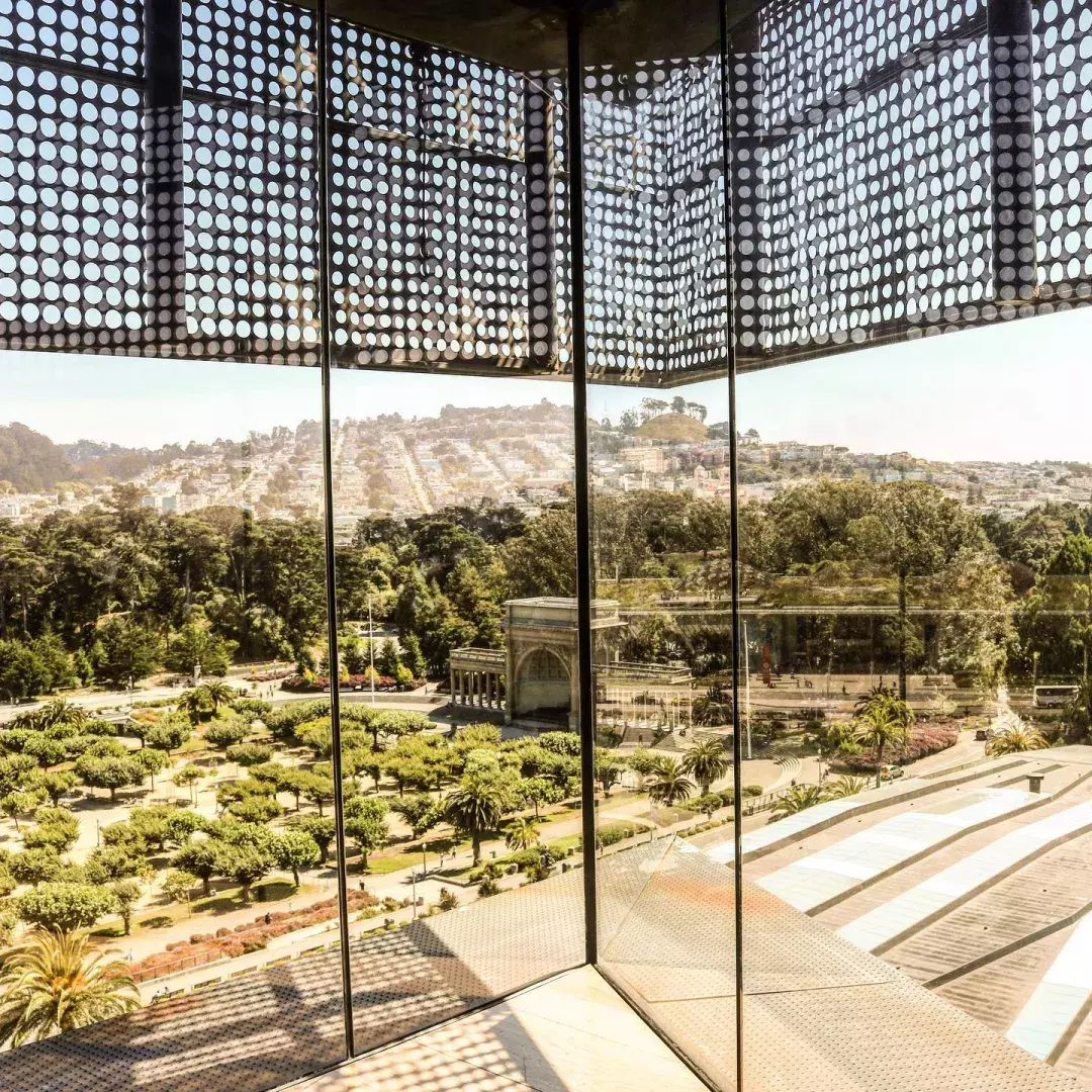 Observation level view at the de Young Museum
