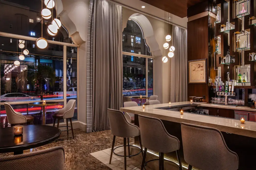 Interior of Mortimer Bar & Lounge at San Francisco's Hotel Adagio