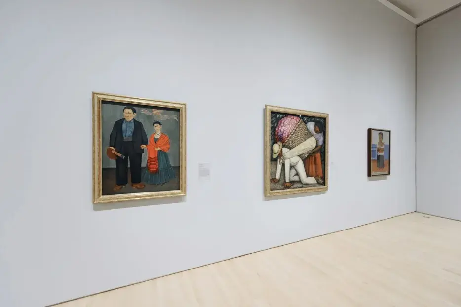 Diego Rivera paintings on display.