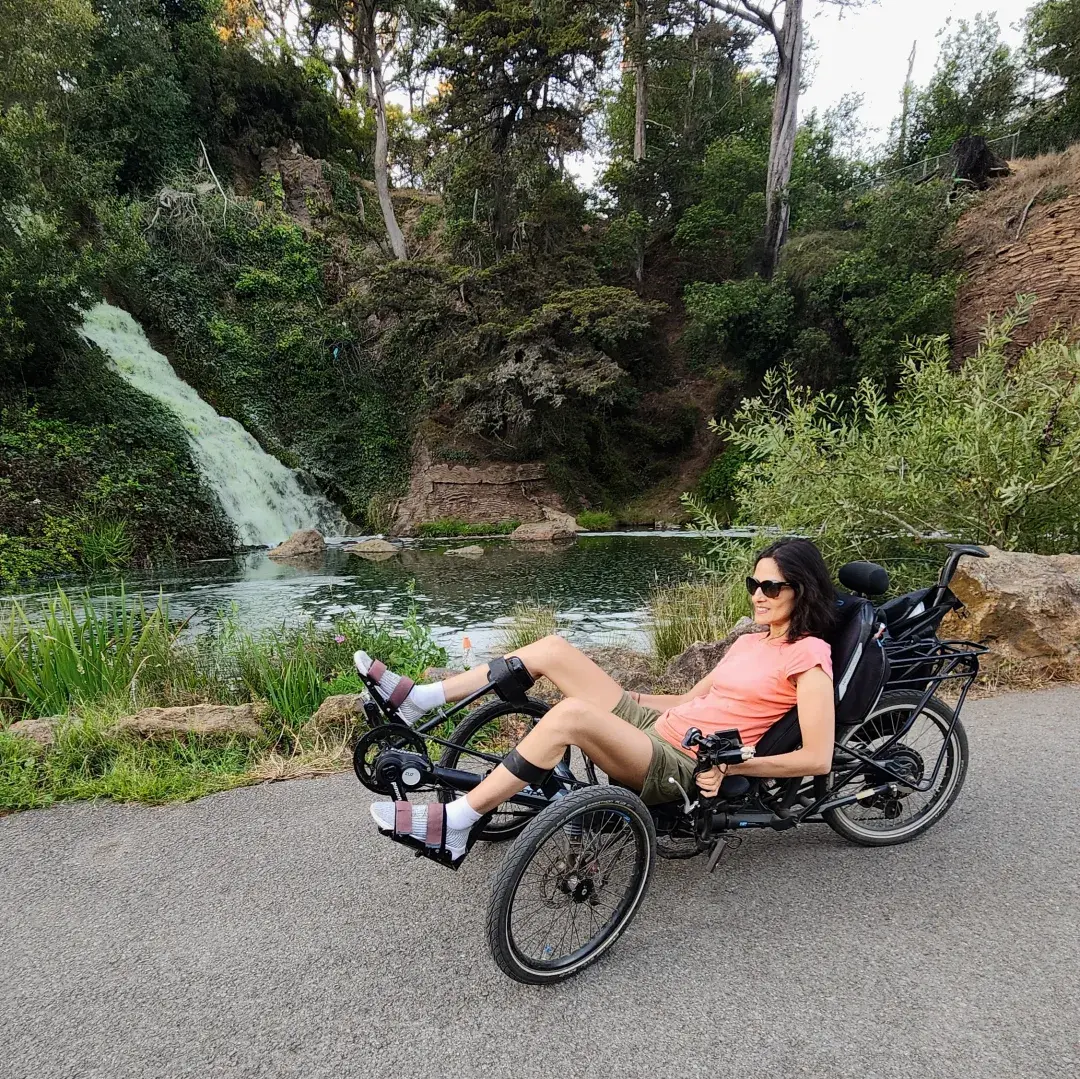 Jan Bonville explores Golden Gate Park in her adaptive bike.