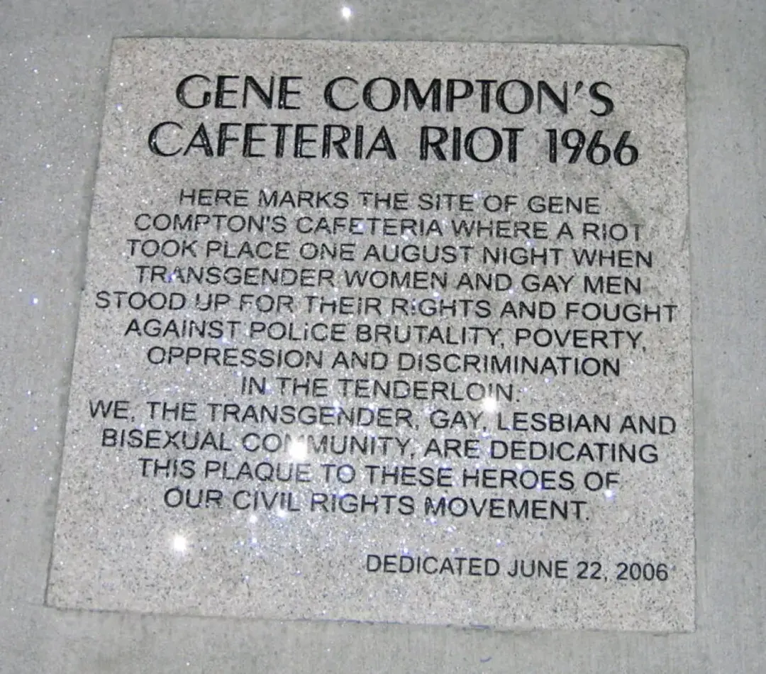 Gene Comptons Cafeteria riot memorial plaque