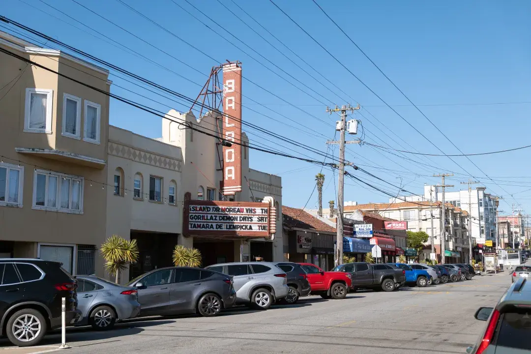 The exterior of the Balboa Theater in San Francisco's Richmond District.