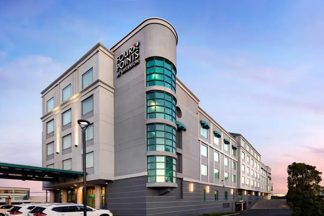 Four Points by Sheraton Hotel and Suites San Francisco Airport at dusk
