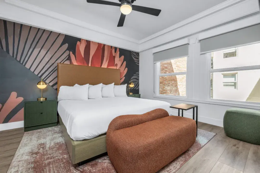 The Nob Hill Hotel’s rooms make a relaxing retreat after a day of exploring. 