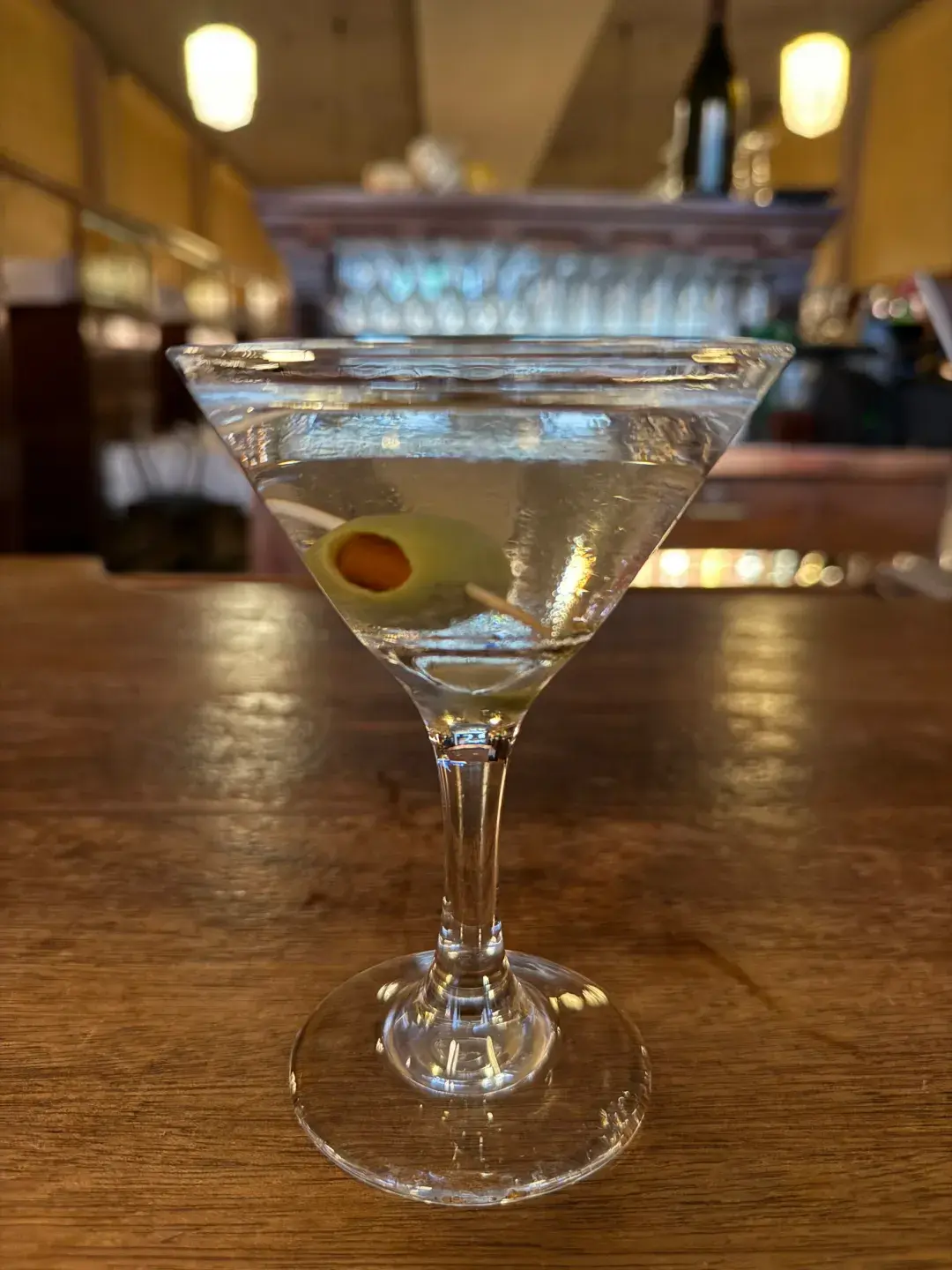 A classic martini at the famous Tadich Grill in San Francisco.