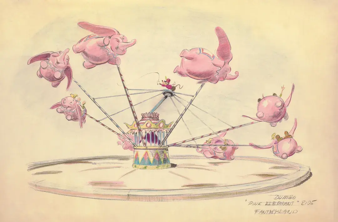 Bruce Bushman, Pink elephants concept art for Dumbo attraction