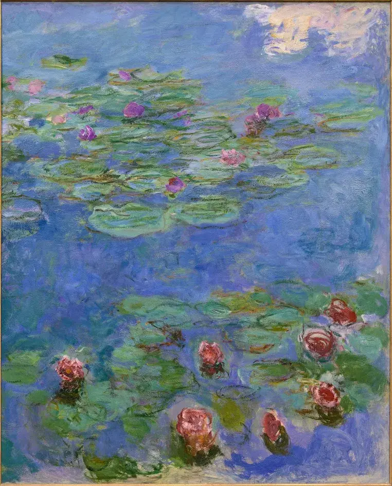 Claude Monet, "Water Lilies," ca. 1914-1917. Oil on canvas, 65 3/8 x 56 in. (166.1 x 142.2 cm). Fine Arts Museums of San Francisco, Museum purchase, Mildred Anna Williams Collection, 1973.3