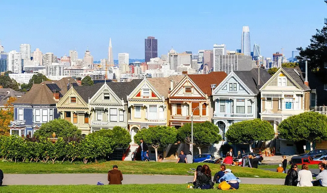 The Painted Ladies at San Francisco's Alamo Square Park.
