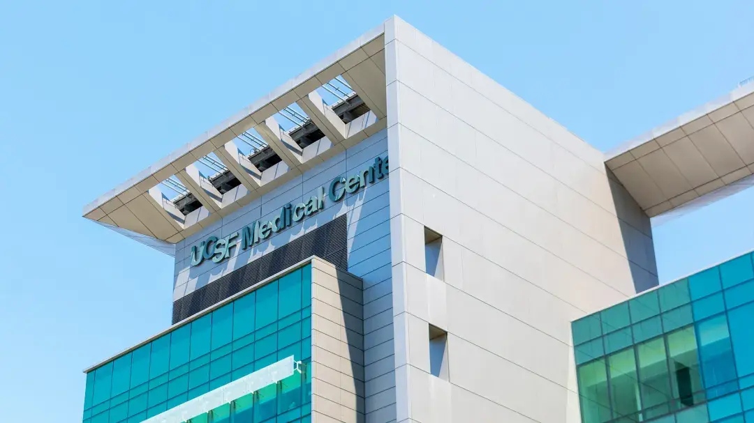 Upward angle of The University of California building in San Francisco (UCSF)