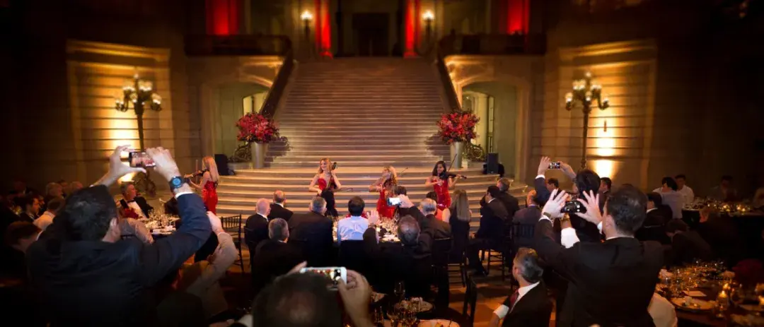 Musicians perform at an event in San Francisco's City Hall.