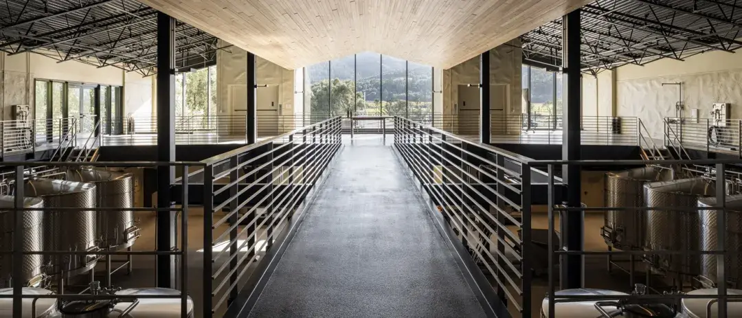 The winemaking process at Robert Mondavi Winery in Napa, California.