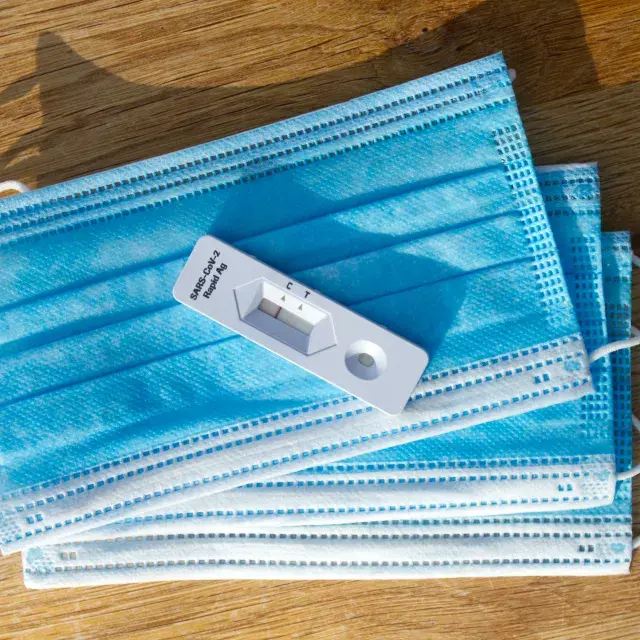 COVID test over masks