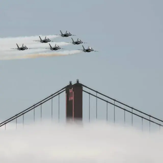 Blue Angels sobre a Golden Gate Bridge