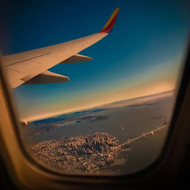 View of San Francisco out of an airplane