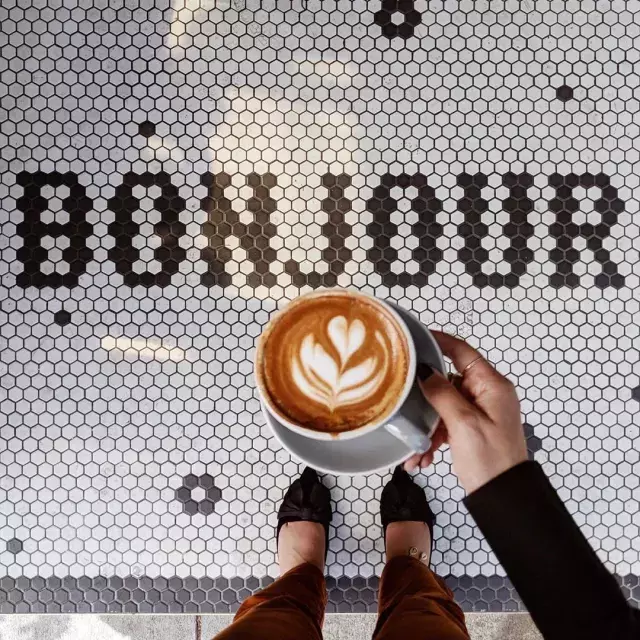 Coffee and a bonjour sign