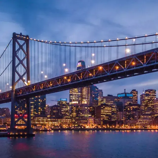 Bay Bridge Embarcadero Night Shot