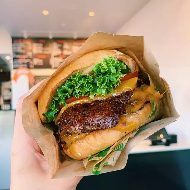 A double cheeseburger from San Francisco's super duper.