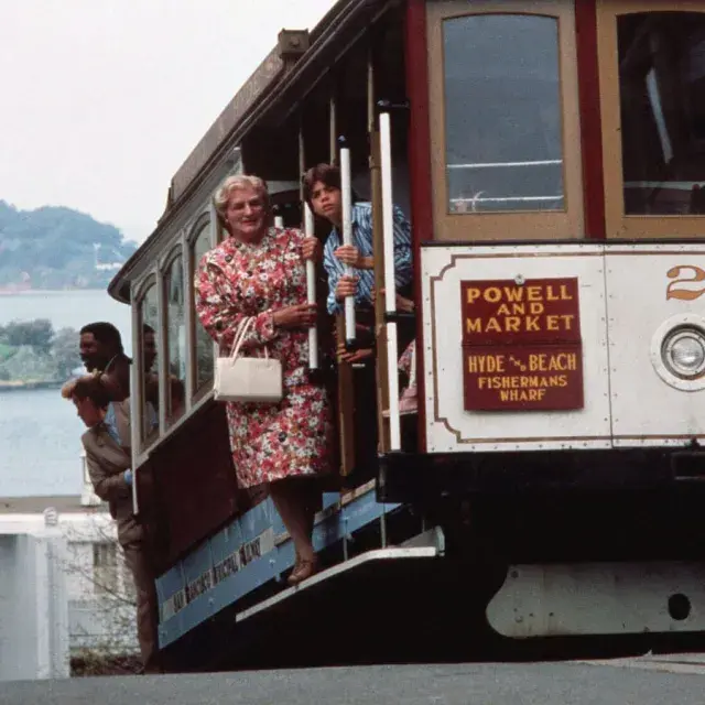 Cena de Sra. Doubtfire quando eles estavam no Cable Car