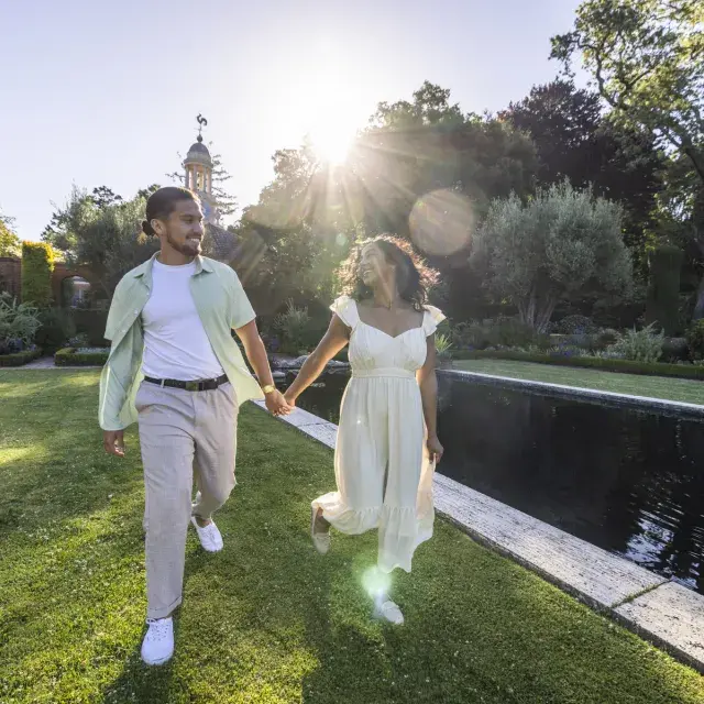 Visitors stroll the grounds of Filoli
