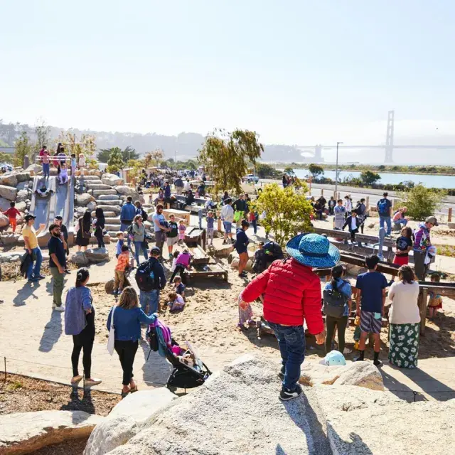 Children playing on a sunny day at the Presidio Tunnel Tops Park