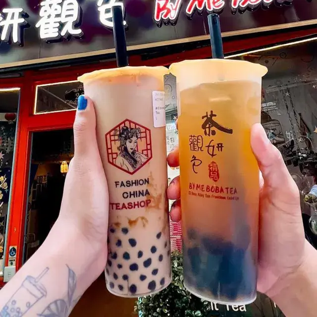 Friends holding Boba 