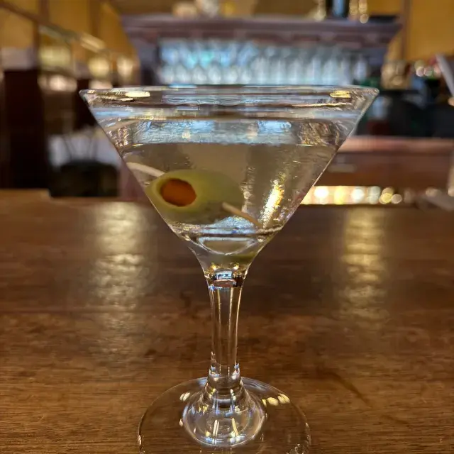 A classic martini at the famous Tadich Grill in San Francisco.