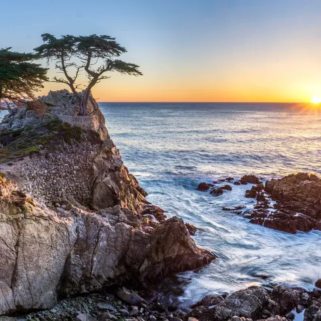 Image of Monterey County Coastline at sunset 