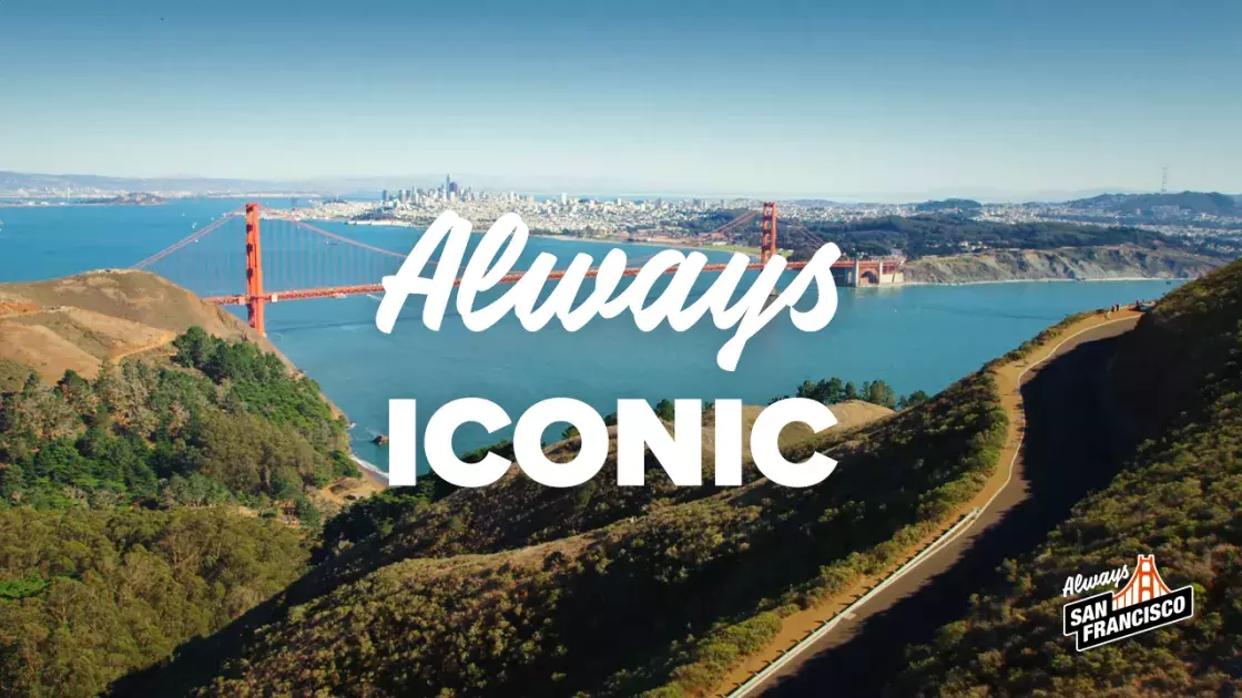 An "Always Iconic" shot of the Golden Gate Bridge