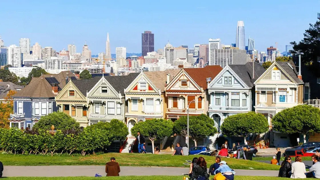 The Painted Ladies at San Francisco's Alamo Square Park.